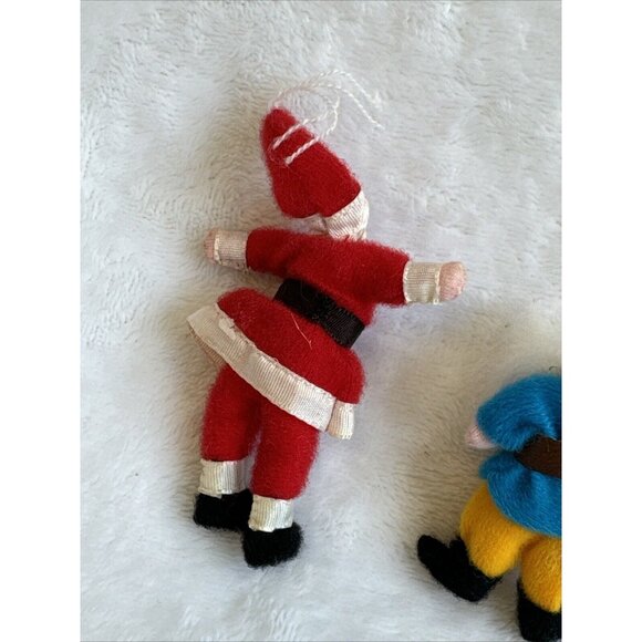 Vintage Lot Of 4 Winter Characters Santa & 3 Winter Woodsmen Small Cloth - Picture 8 of 12